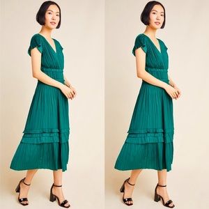 Anthropologie Current Air Sereia Pleated Midi dress size XS
